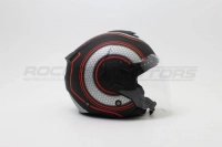 Шлем открытый с двойным стеклом ROCKOT PD-625 KL (M) (черный/красный матовый) МОТОУДАЧА. Магазин мототехники и садового инвентаря с доставкой по всей России