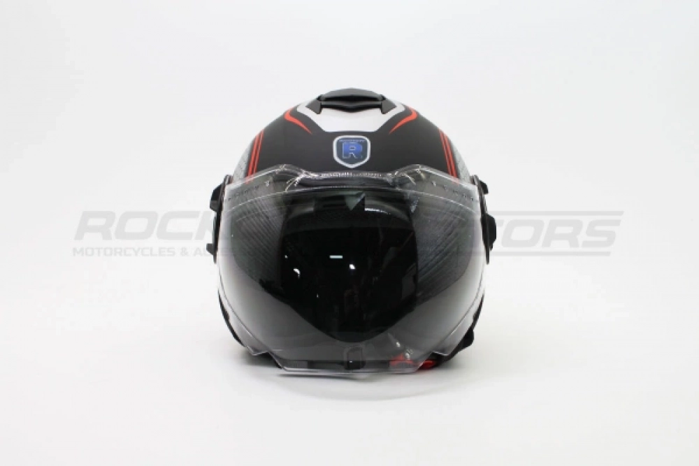 Шлем открытый с двойным стеклом ROCKOT PD-625 KL (M) (черный/красный матовый) МОТОУДАЧА. Магазин мототехники и садового инвентаря с доставкой по всей России