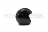 Шлем открытый с козырьком ROCKOT RM-391 Classic Black (XL) (черный глянцевый однотонный) МОТОУДАЧА. Магазин мототехники и садового инвентаря с доставкой по всей России