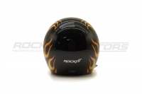 Шлем открытый с козырьком ROCKOT RM-391 Classic Flame (XS) (черный/оранжевый глянцевый) МОТОУДАЧА. Магазин мототехники и садового инвентаря с доставкой по всей России