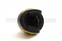 Шлем открытый с козырьком ROCKOT RM-391 Classic Flame (XS) (черный/оранжевый глянцевый) МОТОУДАЧА. Магазин мототехники и садового инвентаря с доставкой по всей России