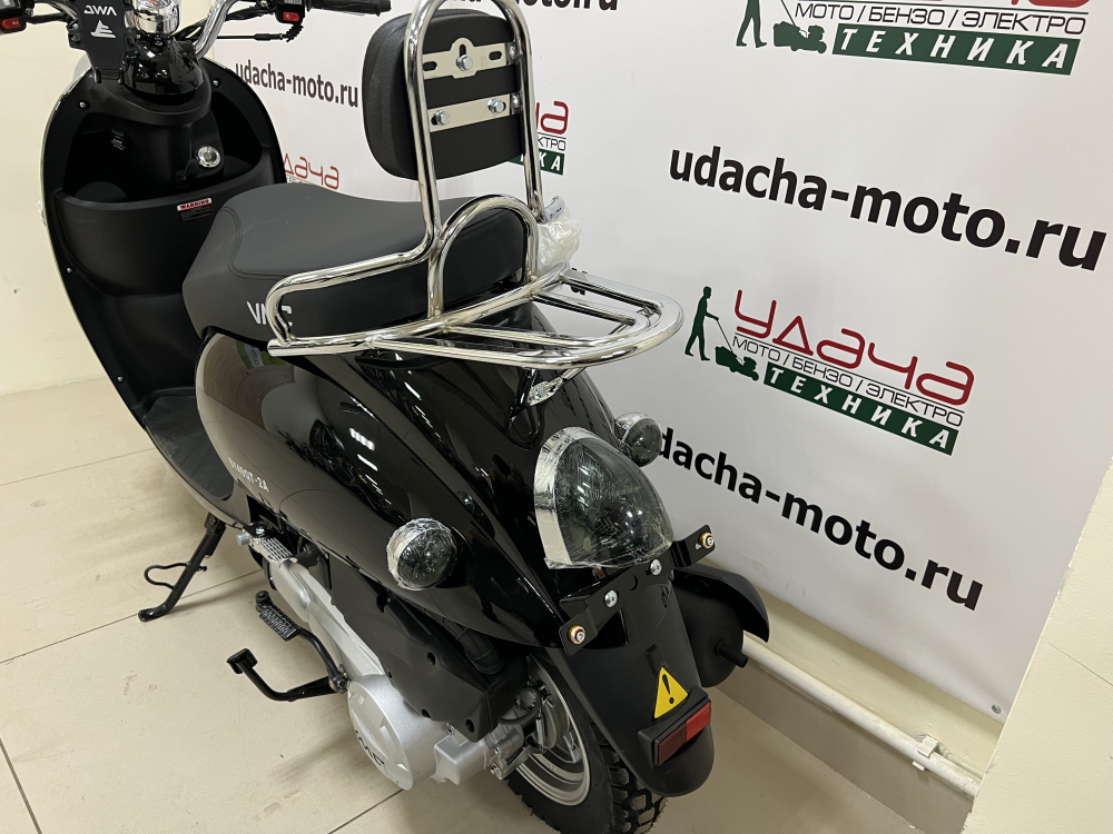 Скутер VENTO RETRO 49cc (150) сигнализация (99кг/100кг) (BLACK) Чёрный глянцевый МОТОУДАЧА. Магазин мототехники и садового инвентаря с доставкой по всей России