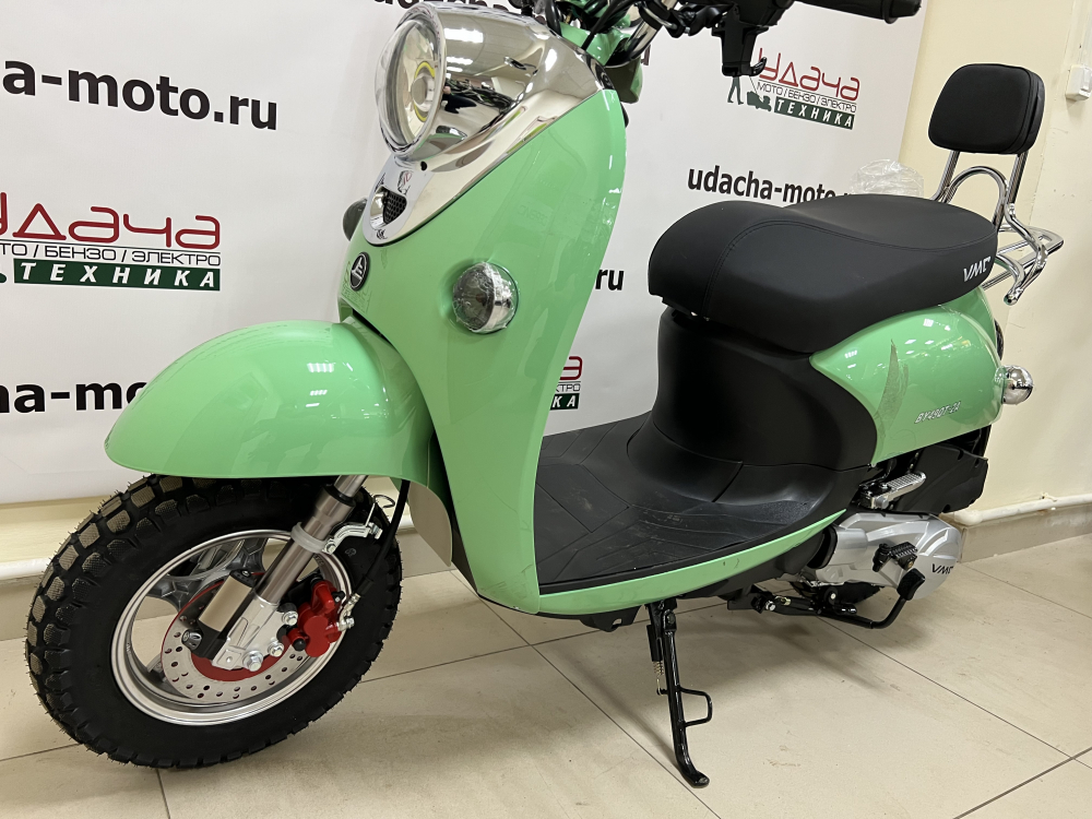 Скутер VENTO RETRO 49cc (150) сигнализация (99кг/100кг) GREEN (Мятный) МОТОУДАЧА. Магазин мототехники и садового инвентаря с доставкой по всей России
