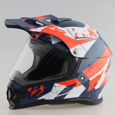 Мотошлем RACER BLD-819-7 new (XL) синий/белый (9) кросс, (no visor) МОТОУДАЧА. Магазин мототехники и садового инвентаря с доставкой по всей России