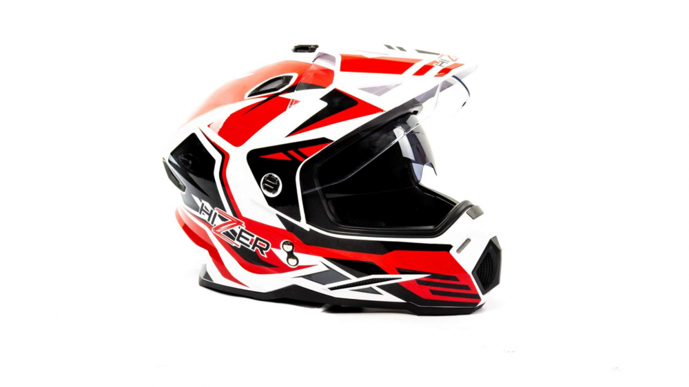 Шлем мото кроссовый HIZER J6801 #5 (L) white/red МОТОУДАЧА. Магазин мототехники и садового инвентаря с доставкой по всей России