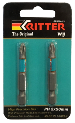 Бита Ritter WP PZ 1x50 мм  магнитная (сталь S2) (2 шт. в блистерной упаковке) (500/50/1) Удача. Магазин садового инвентаря и техники в Калуге