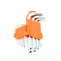 Набор ключей Bohrer шестигранных (имбусовых) HEX с шаром (1,5; 2; 2,5; 3; 4; 5; 6; 8; 10 мм) (9 шт.) (сталь CrV HRC 56-62) МОТОУДАЧА. Магазин мототехники и садового инвентаря с доставкой по всей России