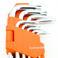 Набор ключей Bohrer шестигранных (имбусовых) TORX (T10;T15;T20;T25;T27;T30;T40;T45;T50) (9 шт.) (ста МОТОУДАЧА. Магазин мототехники и садового инвентаря с доставкой по всей России