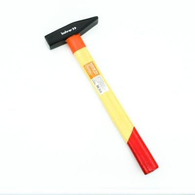 Молоток слесарный  Bohrer  400 г. с деревянной рукояткой (квадратный боек, cталь 45 HRC 50-58, резиновое защитное кольцо) (48/6/1) МОТОУДАЧА. Магазин мототехники и садового инвентаря с доставкой по всей России