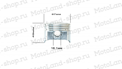 Поршень в сб. 167FML-3 (CG200D-B) d=67 Мотоцикл Удача. Магазин садового инвентаря и техники в Калуге