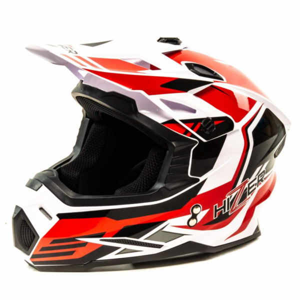 Шлем мото кроссовый HIZER J6801 (XL) #5 white/red Удача. Магазин садового инвентаря и техники в Калуге