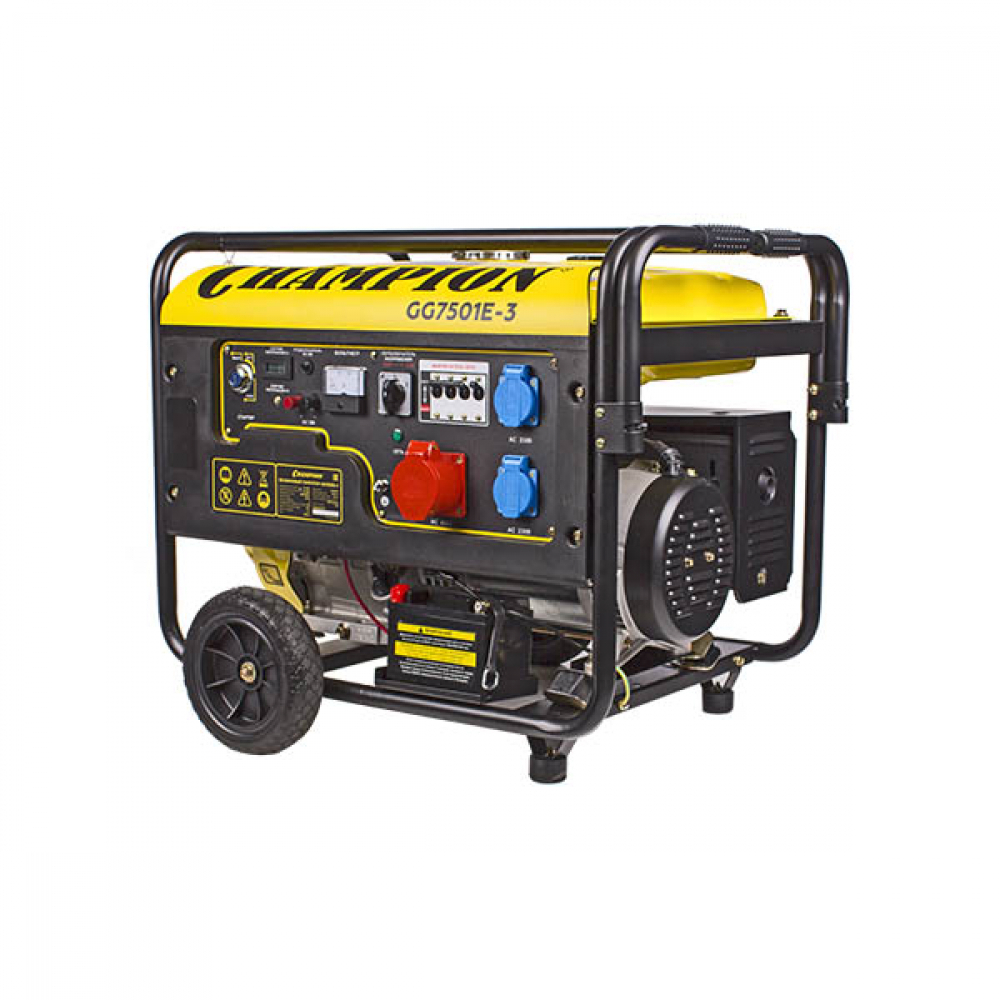 Бензиновый генератор Champion GG7501E-3 МОТОУДАЧА. Магазин мототехники и садового инвентаря с доставкой по всей России