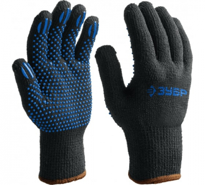 Утеплённые перчатки ЗУБР МАСТЕР, трикотажные, покрытие ПВХ (точка), размер L-XL Удача. Магазин садового инвентаря и техники в Калуге