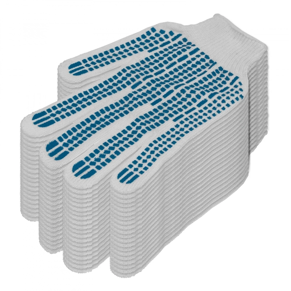 Перчатки трикотажные, с ПВХ Протектор, 32 г, 10 класс, 1 пар Удача. Магазин садового инвентаря и техники в Калуге