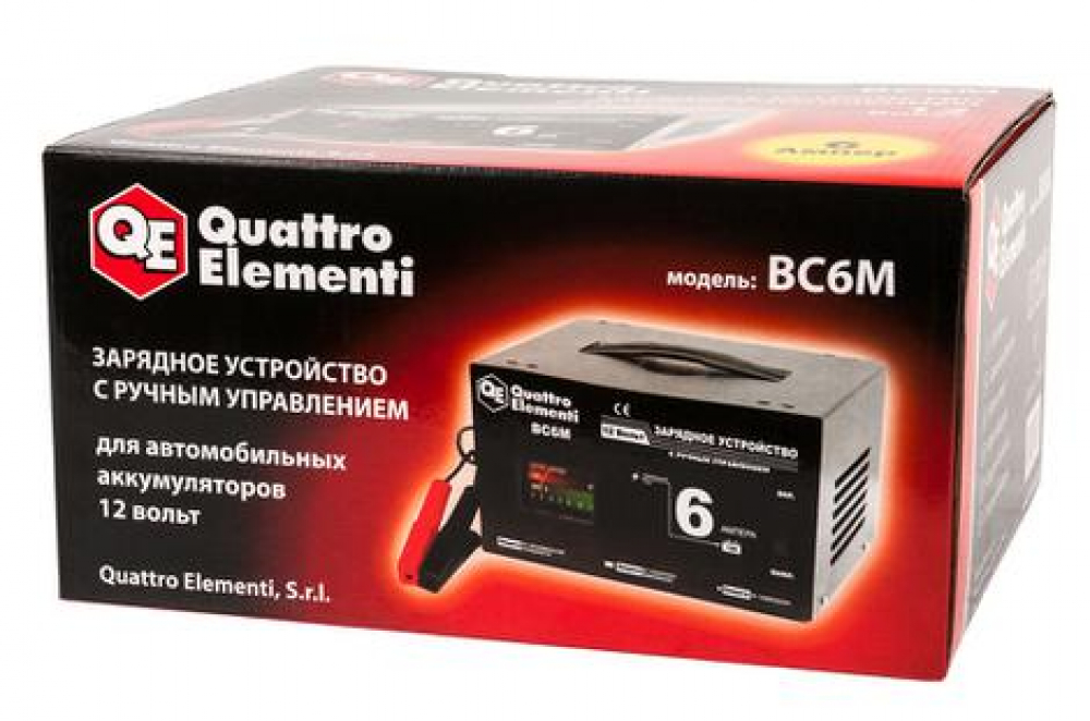 Зарядное устройство QUATTRO ELEMENTI BC  6M (12В, 6А) МОТОУДАЧА. Магазин мототехники и садового инвентаря с доставкой по всей России