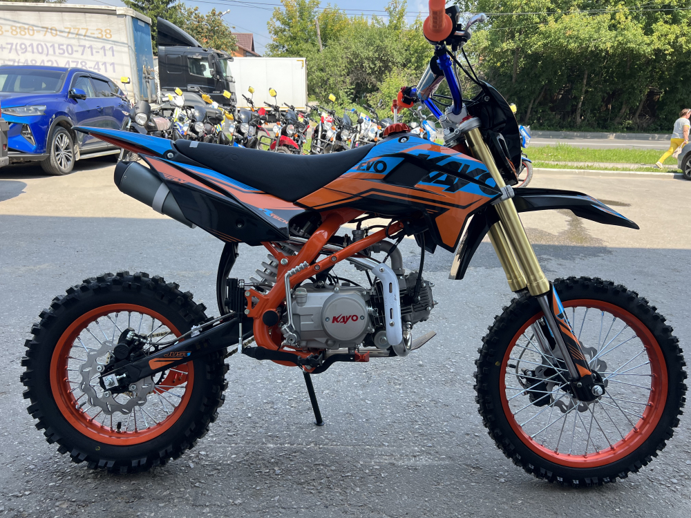 Питбайк KAYO EVOLUTION YX125EM 17/14 KRZ (механ. сцепл., эл. стартер) МОТОУДАЧА. Магазин мототехники и садового инвентаря  в Калуге