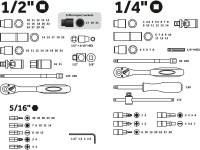 Набор головок и бит 110пр. 1/4",1/2" PRO STARTUL LE MANS (PRO-110L) МОТОУДАЧА. Магазин мототехники и садового инвентаря с доставкой по всей России