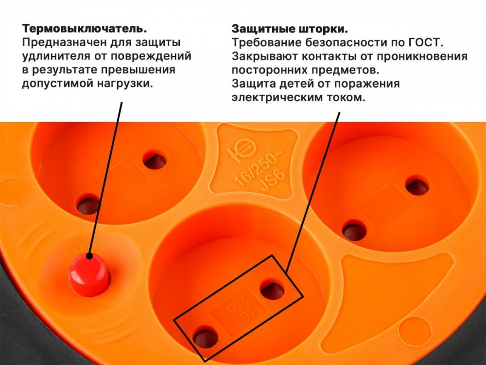 Удлинитель на катушке 30м (4 роз., 3,5кВт, б/з, ПВС 2х1,5)  Юпитер Удача. Магазин садового инвентаря и техники в Калуге