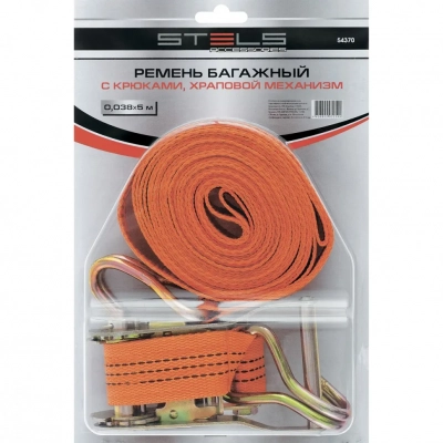 Ремень багажный с крюками, 5x0.038м, храповый  // Stels МОТОУДАЧА. Магазин мототехники и садового инвентаря с доставкой по всей России