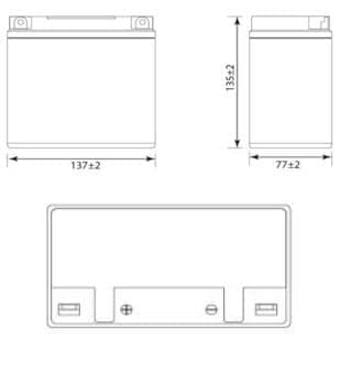Габаритные размеры аккумулятора Delta CT 1210