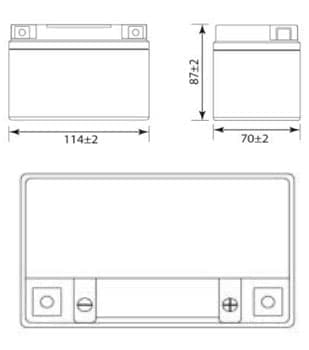 Габаритные размеры аккумулятора Delta CT 1204