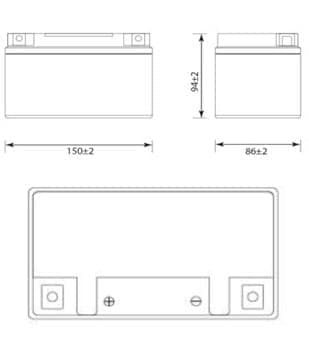 Габаритные размеры аккумулятора Delta CT 1207