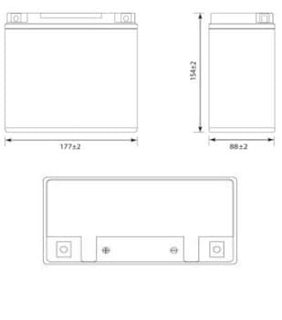 Габаритные размеры аккумулятора Delta CT 1218