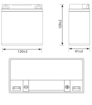 Габаритные размеры аккумулятора Delta CT 1205-1