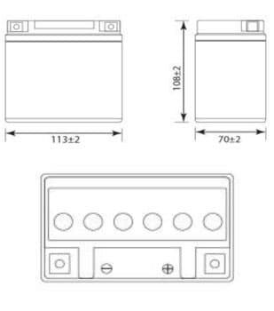 Габаритные размеры аккумулятора Delta CT 1207.2
